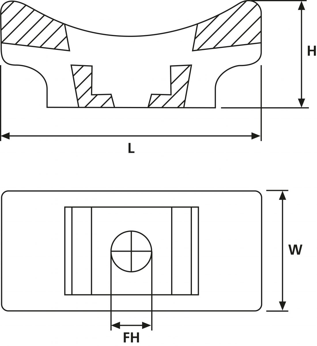 Befestigungssockel LKCSF1 PA66 BK 100