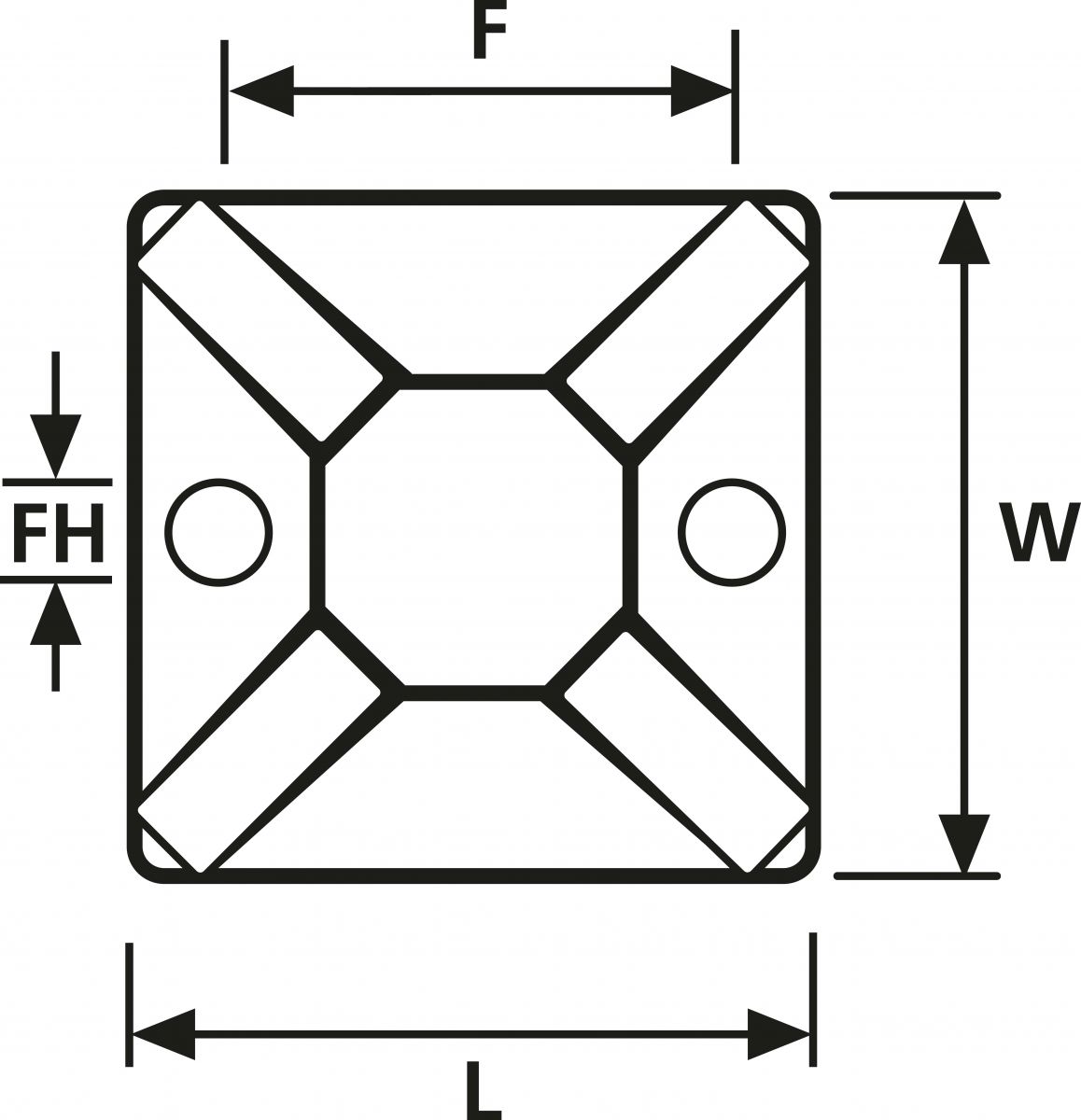 Befestigungssockel MB5 PA66 WH 100