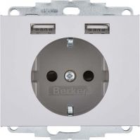 SCHUKO/USB-Steckdose 48037003 alu matt lackiert