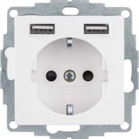 SCHUKO/USB-Steckdose 48038989 polarweiß glänzend