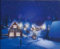 LED-Bild Dorf im Winter 520910
