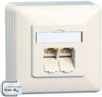 Anschlussdose C6A AP 2xRJ45 rws E-DAT C6A 2 AP rws