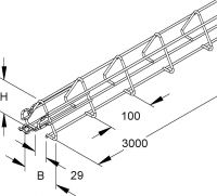 Gitterrinne V-förmig MTCT 100 E3