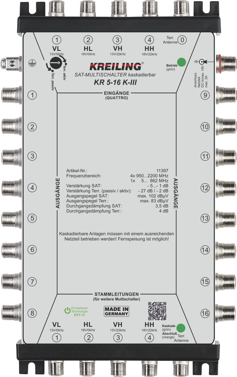 Multischalter kaskadierbar KR 5-16 K-III