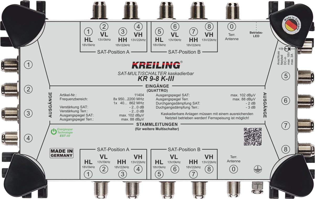 Multischalter kaskadierbar KR 9-8 K-III Multischalter kaskadierbar KR 9-8 K-III