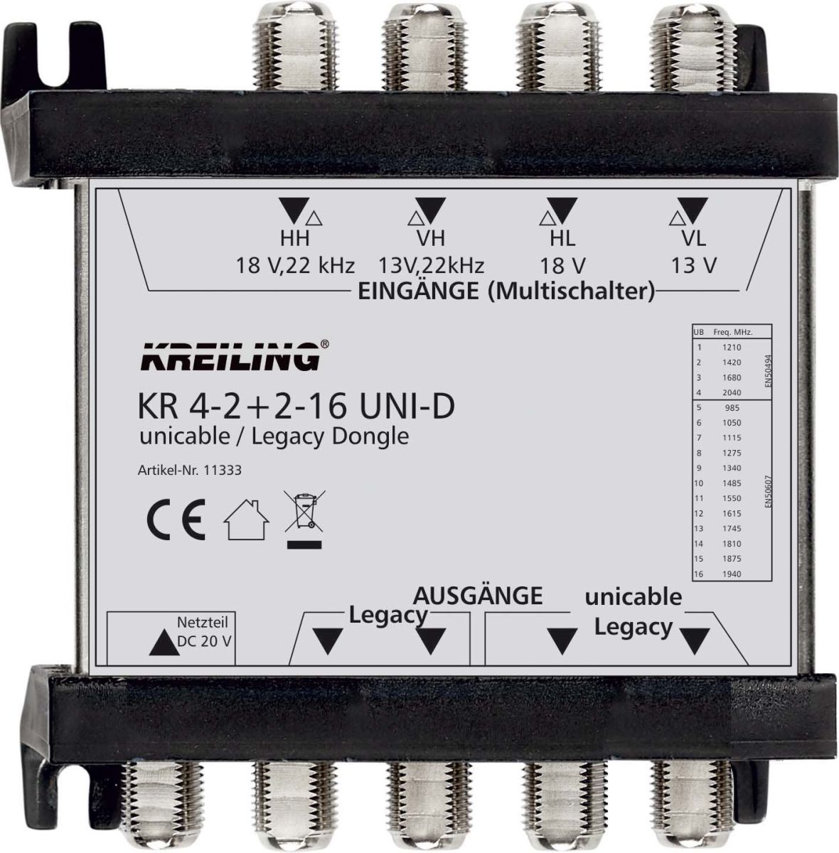 Unicable Legacy Dongle KR 4-2+2-16 UNI-D Unicable Legacy Dongle KR 4-2+2-16 UNI-D