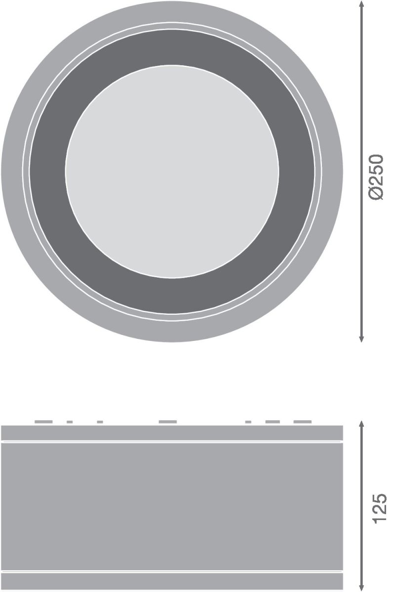 LED-Aufbaudownlight IP65 DLSU.DN250P4583060DB