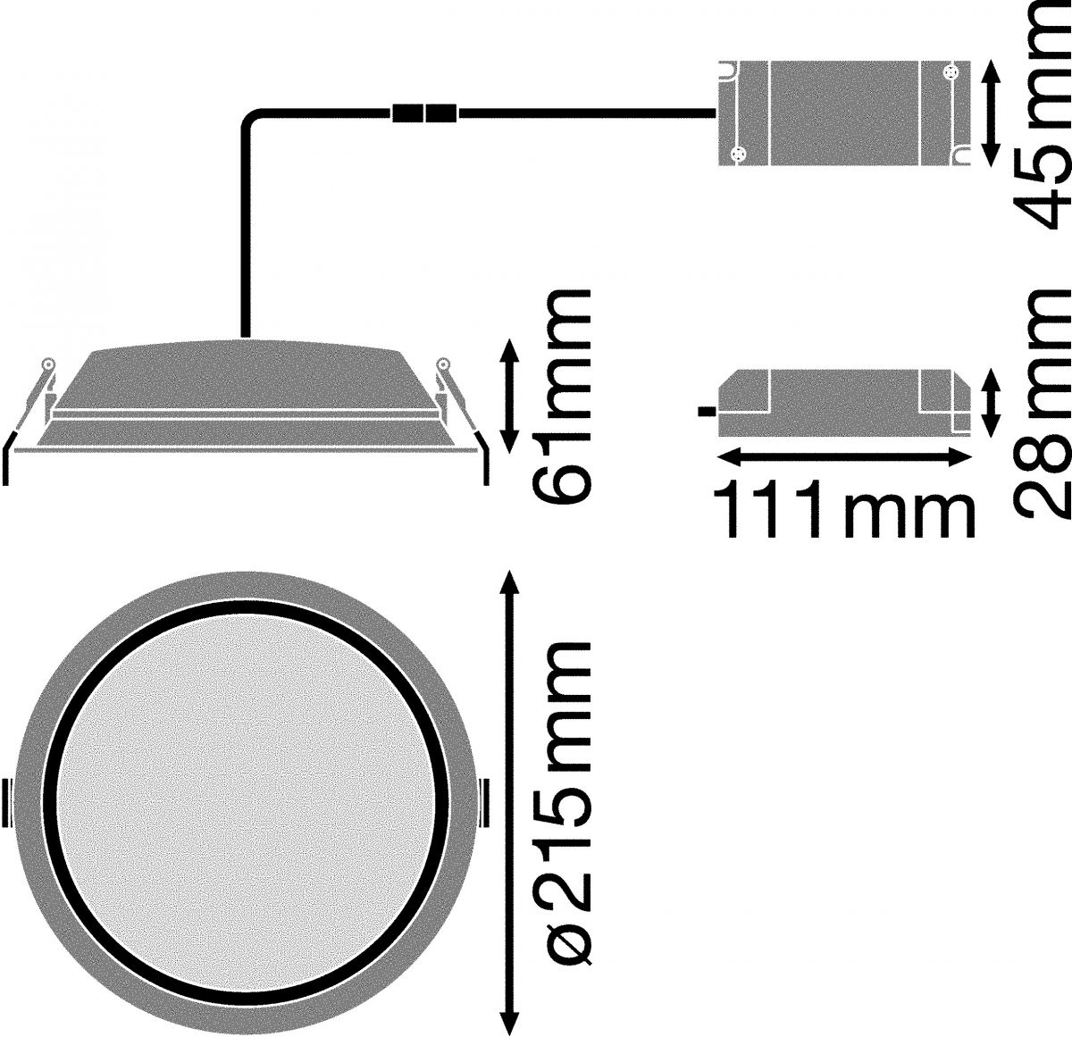 LED-Downlight DLALUDALIDN20025W/3K