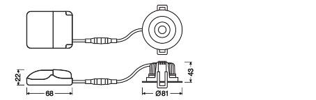 LED-Einbaustrahler SPADJP8W930PSDIP20BK