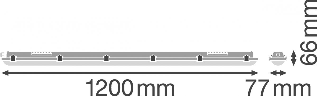 LED-Feuchtraumleuchte DPVAL120020W4000IP65