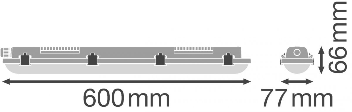 LED-Feuchtraumleuchte DPVAL6009W/4000KIP65