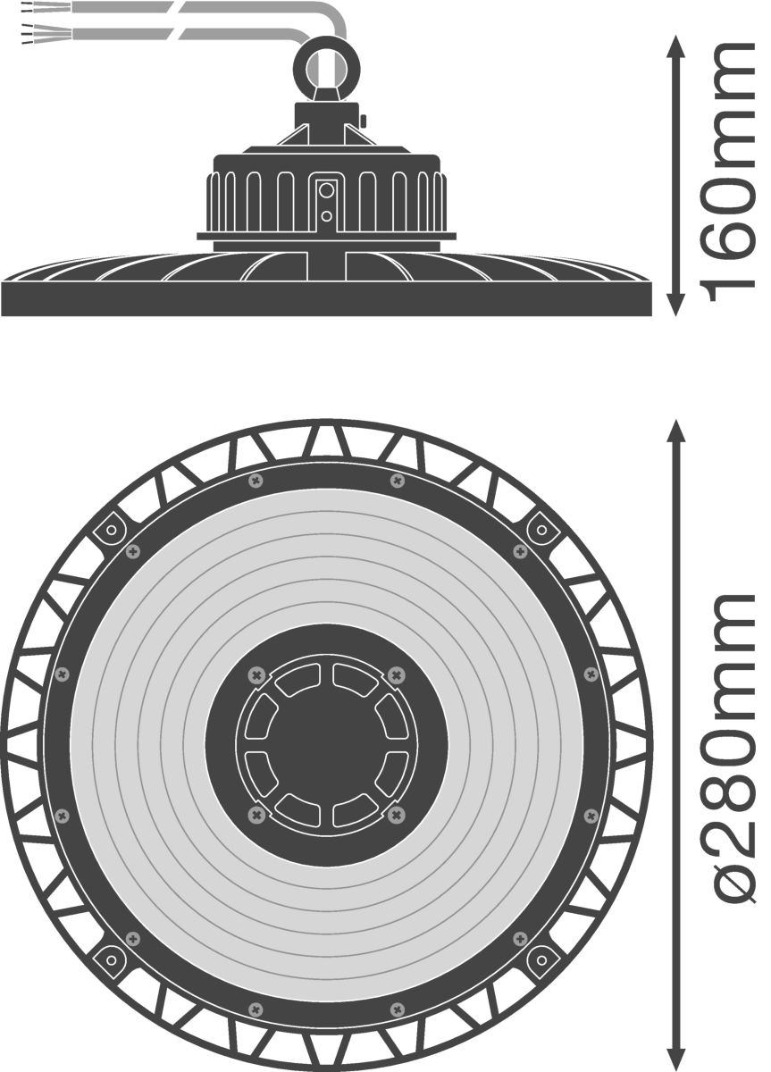 LED-Hallenleuchte HBDALI93W/4000K70DEG
