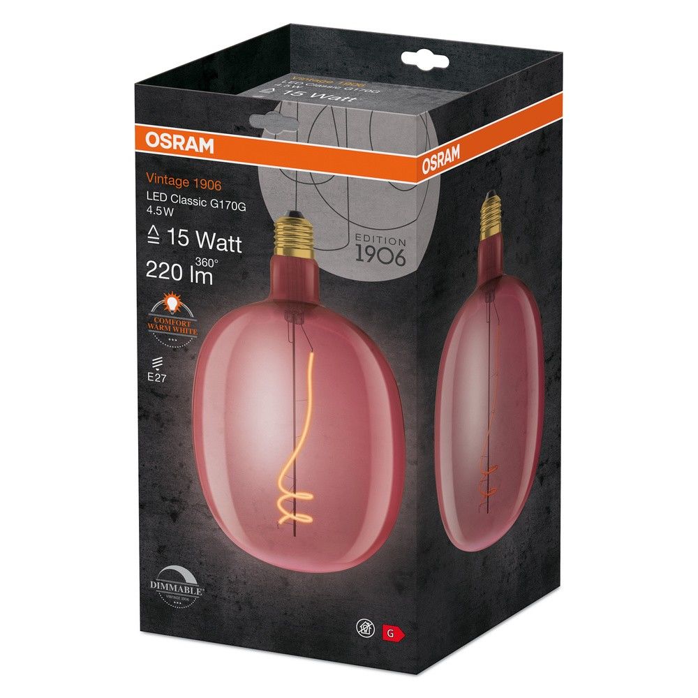 LED-Vintage-Lampe E27 V1906BALPINKD154.5W