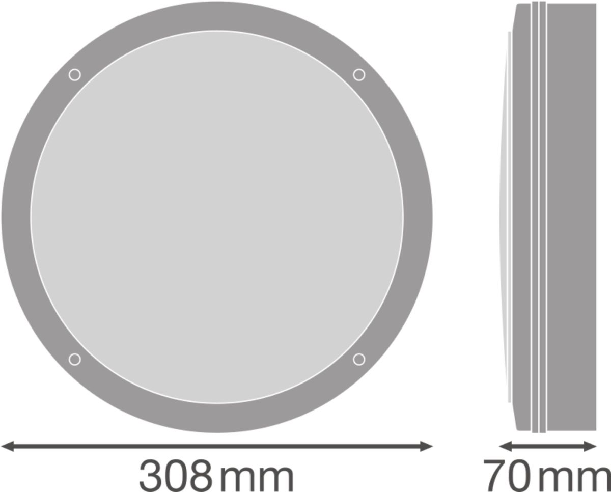 LED-Wand-/Deckenleuchte SFBLKH30015W/3000KWT