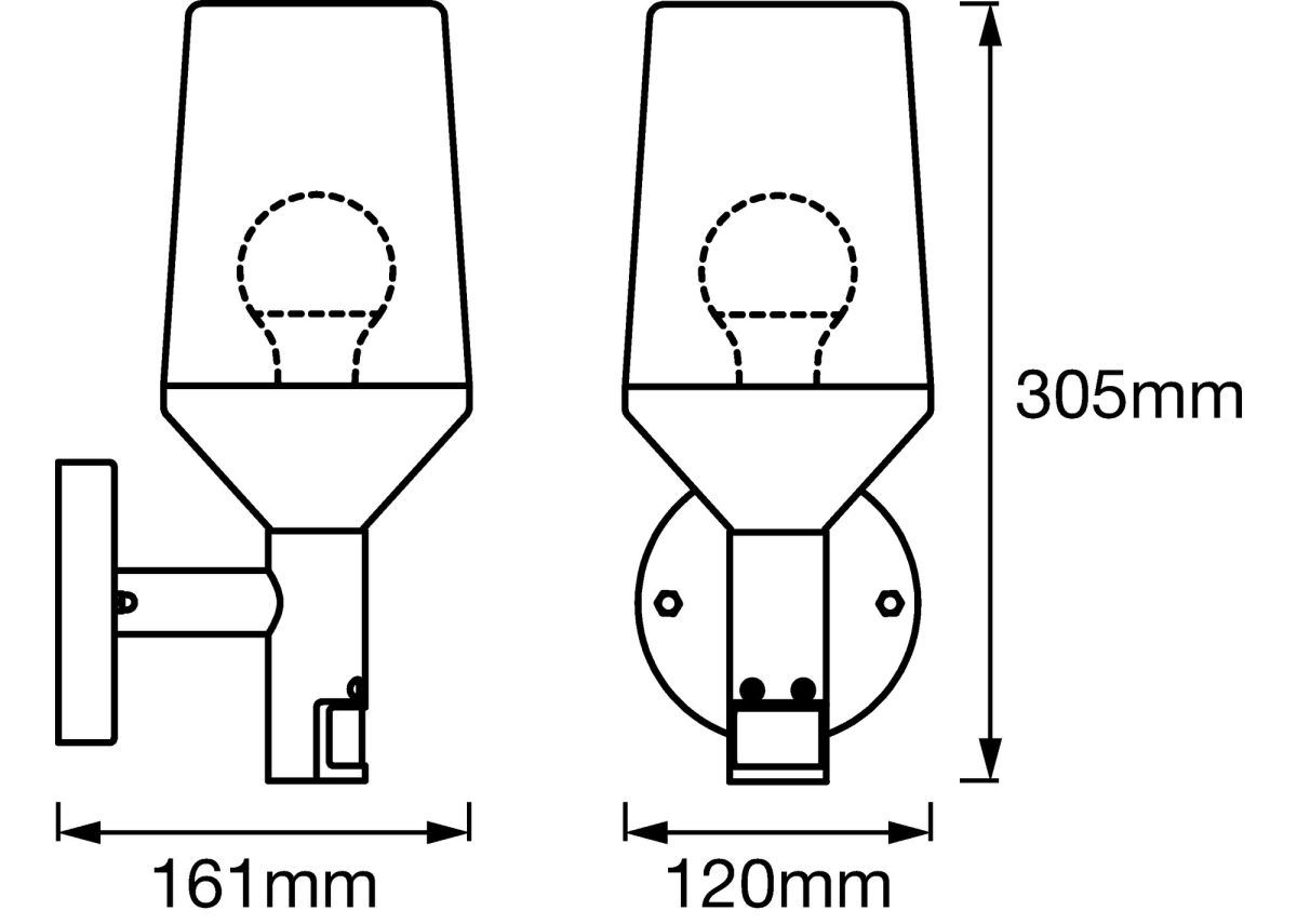 Wandleuchte m. Sensor E27 ENDURA#4058075477971