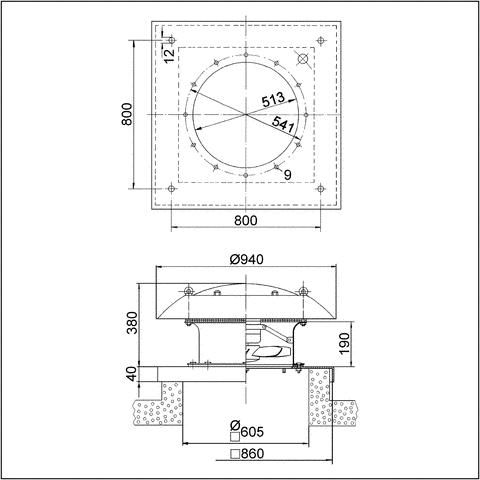 Axial-Dachventilator DZD 50/4 B