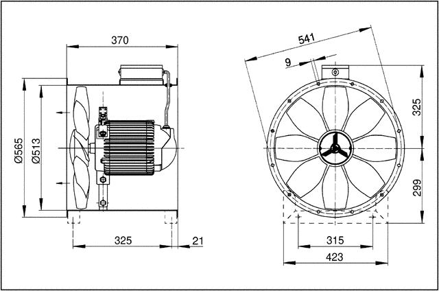Axial-Rohrventilator DZR 50/6 B