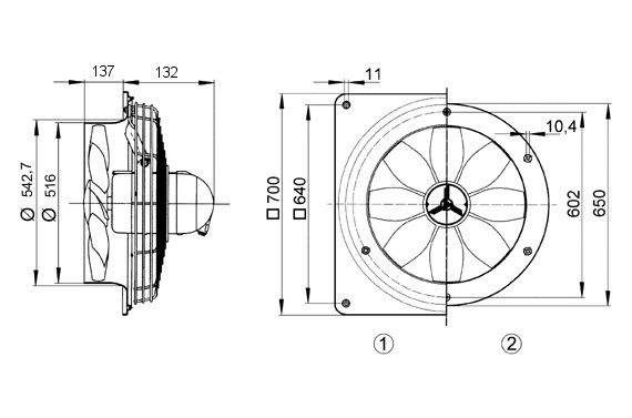 Axial-Wandventilator DZQ 50/6 B E Ex e
