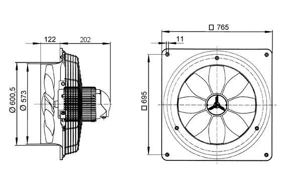 Axial-Wandventilator DZQ 56/6 B