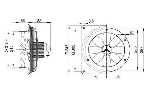 Axial-Wandventilator DZS 20/2 B