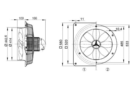 Axial-Wandventilator DZS 40/6 B