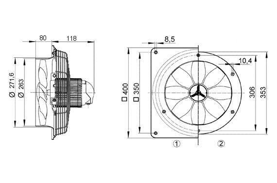 Axial-Wandventilator EZS 25/4 E