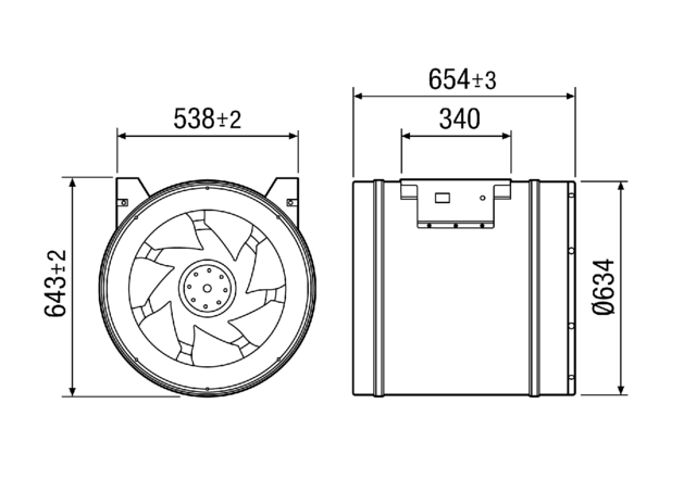 Diagonal-Ventilator EDR 63