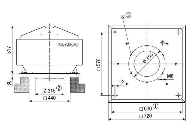Radial-Dachventilator MDR-VG 31 EC