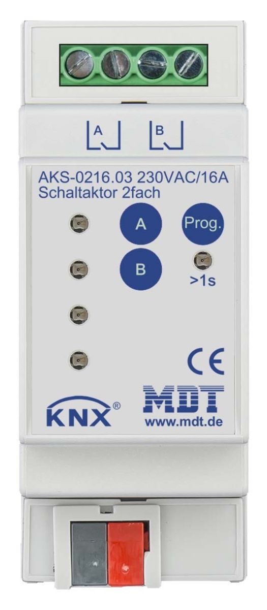 Schaltaktor 2-fach 2TE AKS-0216.03 Schaltaktor 2-fach 2TE AKS-0216.03