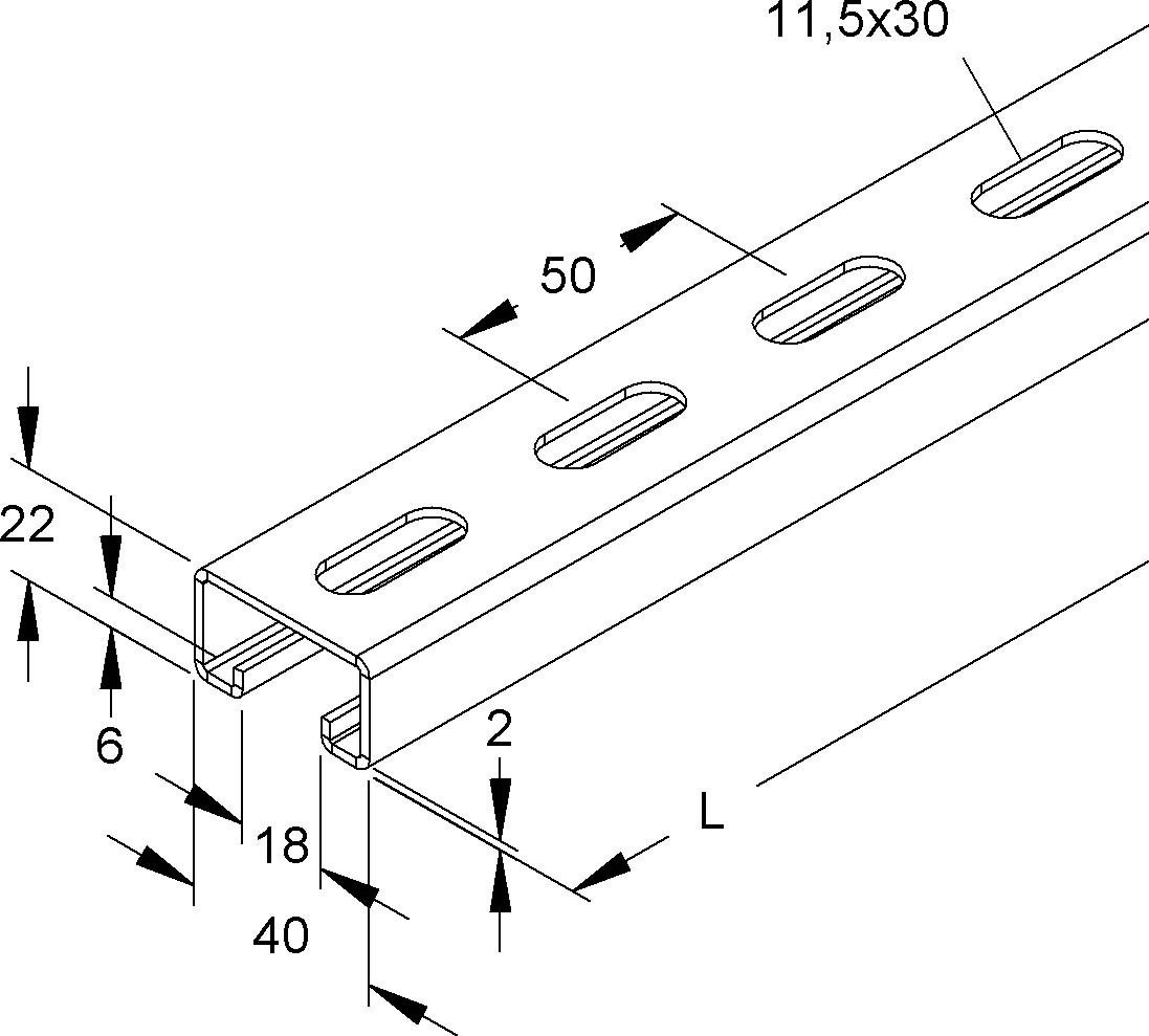 Ankerschiene C-Profil 2986/2 E3L