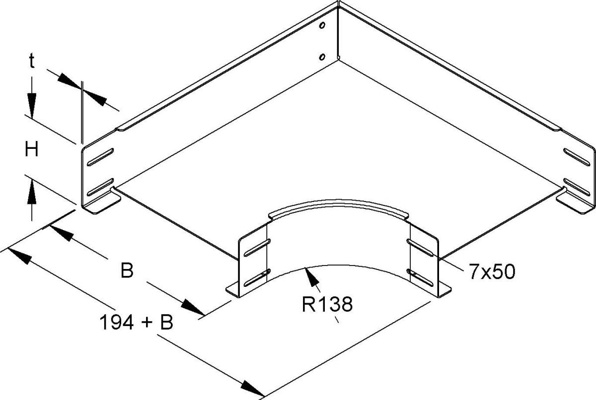 Bogen 90° für KR, schwer RESS 100.200 S
