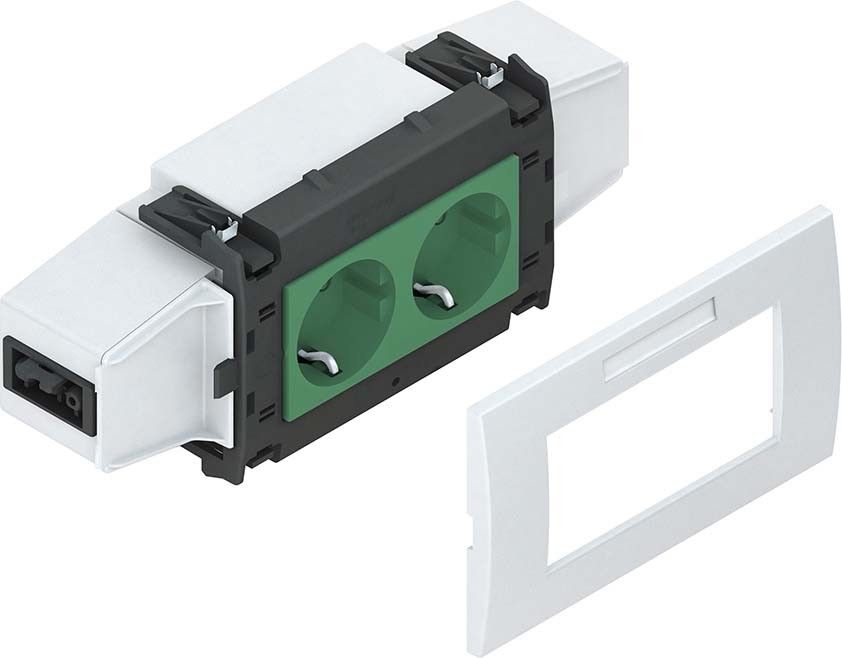 Geräteeinbausteckdose 2-f. GESWL 2 R SV