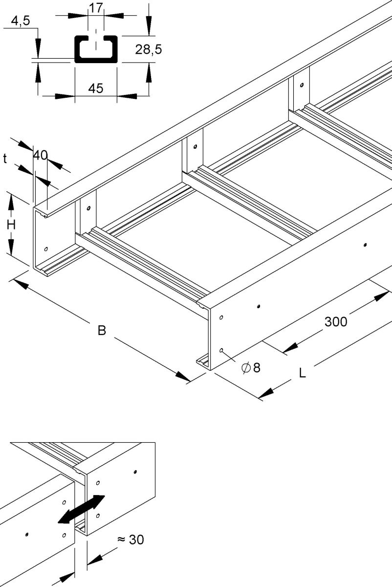 GFK-Kabelleiter ULV 150.500