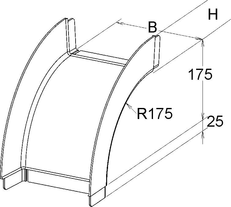 GFK-Rinnenfallbogen KPBA 80.150/P
