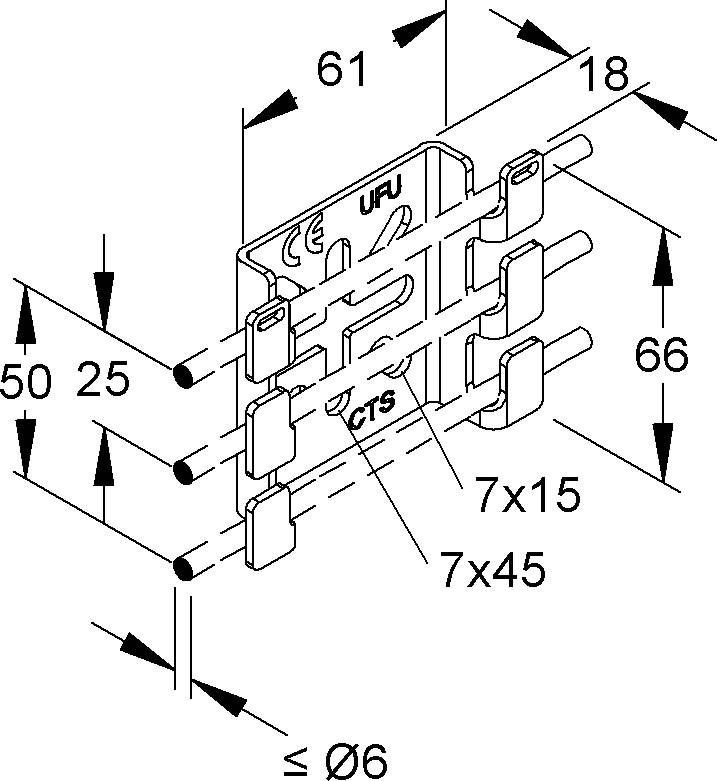 Gitterrinnen-Montagebügel GTMB 65 E4