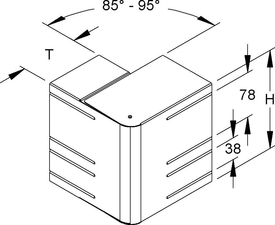 GK-Außeneck 90Gr. DKAV 170-78T100 S