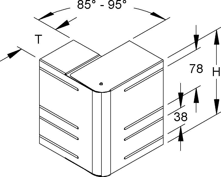 GK-Außeneck 90Gr. DKAV 170-78T80 W