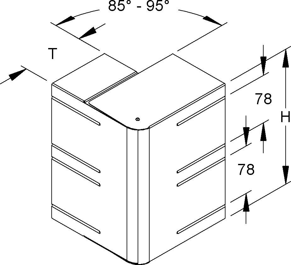 GK-Außeneck 90Gr. DKAV 220-78T100 L