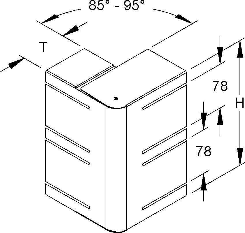 GK-Außeneck 90Gr. DKAV 220-78T80 R
