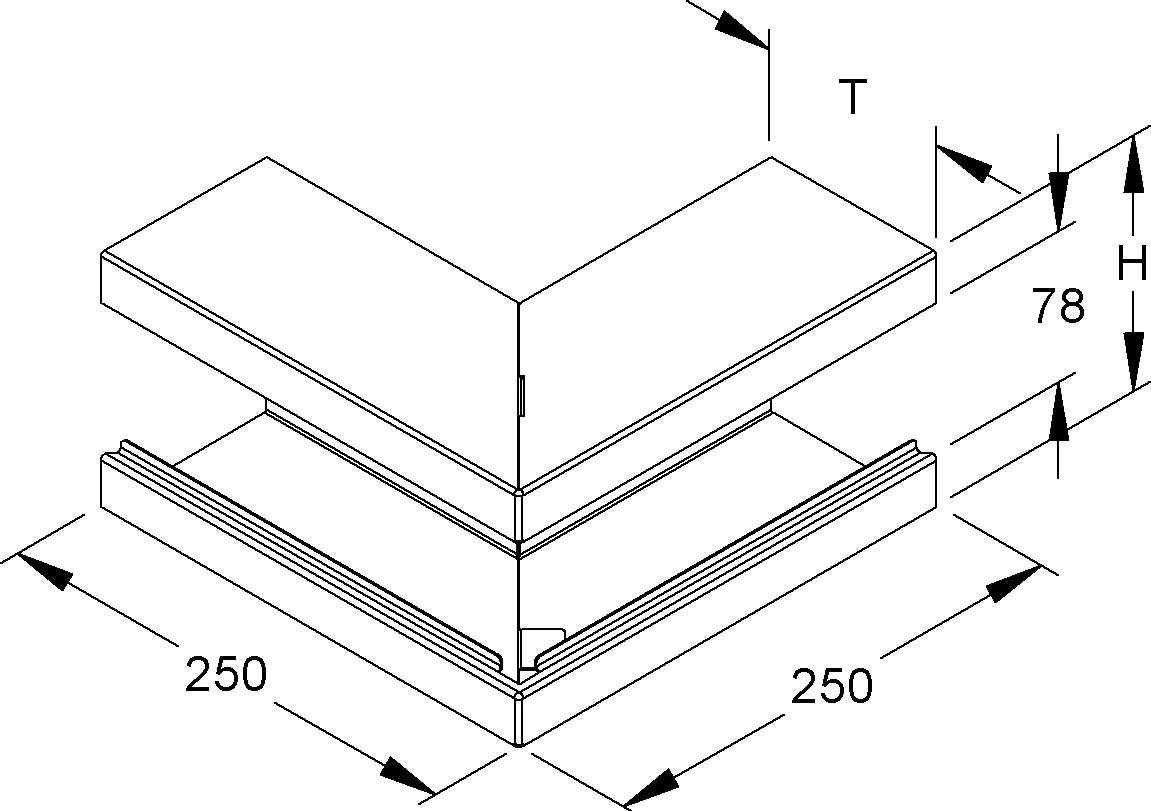 GK-Außeneck 90Gr. GKA 133-78T100 WA