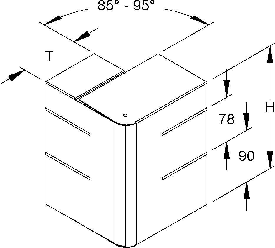 GK-Außeneck 90Gr. GKAV 213A78T100 W