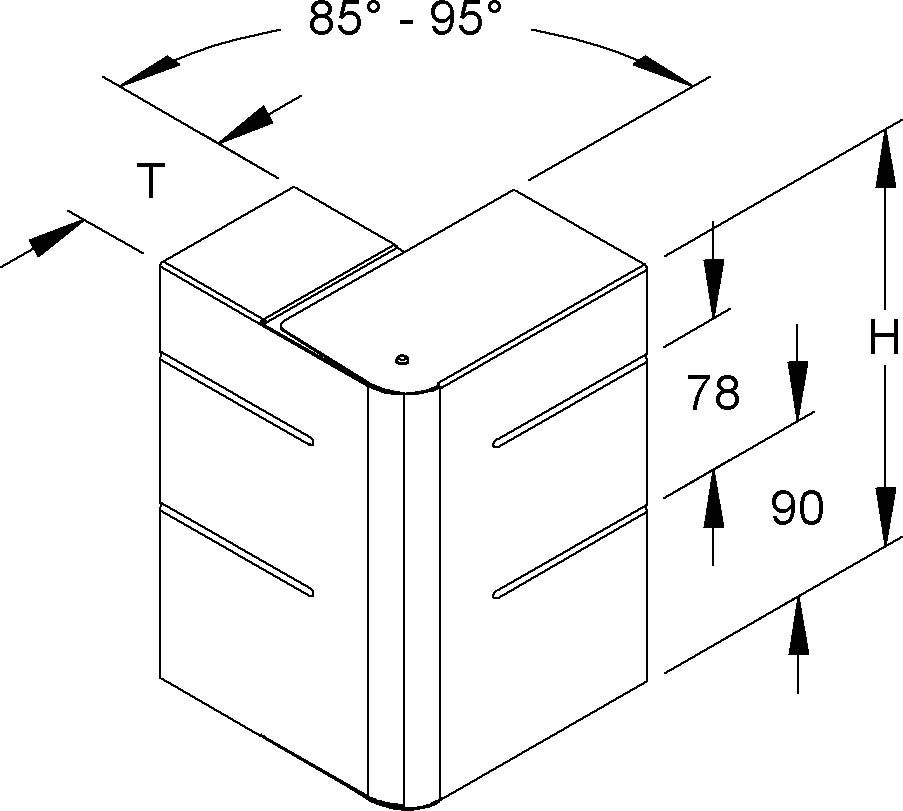 GK-Außeneck 90Gr. GKAV 213A78T80 W