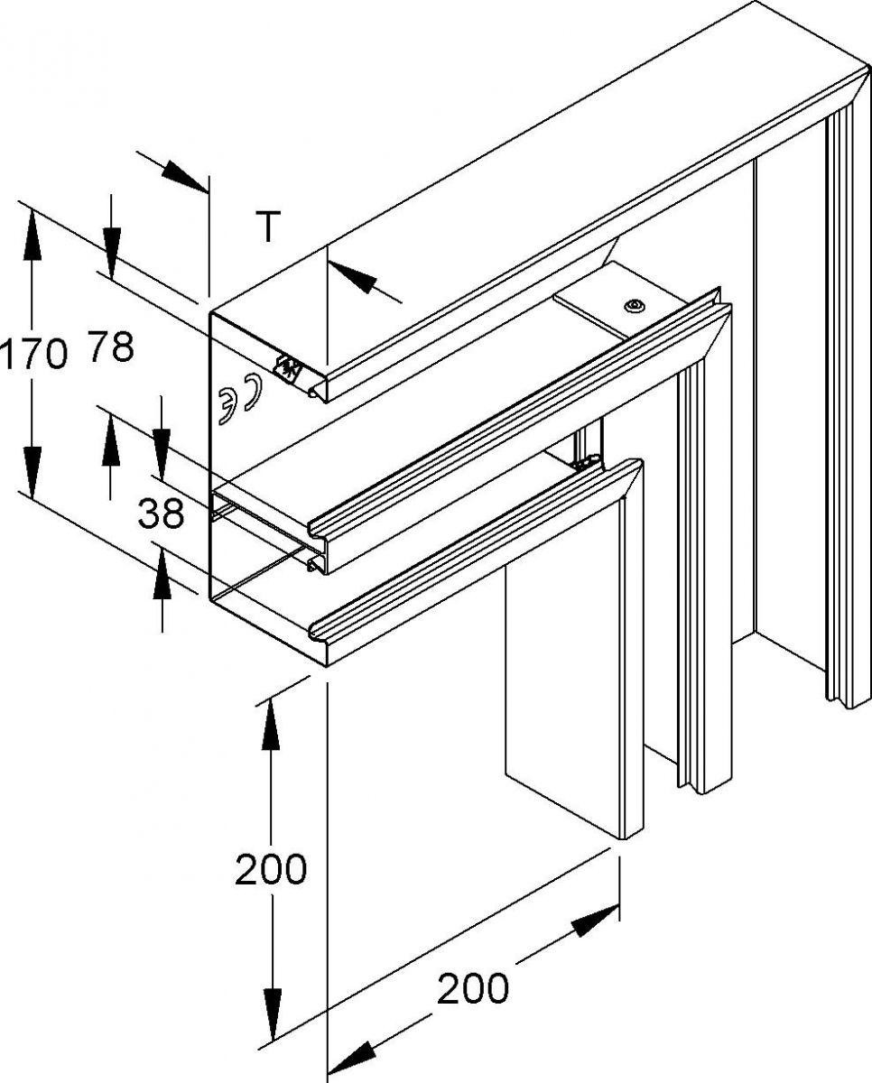 GK-Vertikaleck 90Gr. DKVU 170-78T80 WA