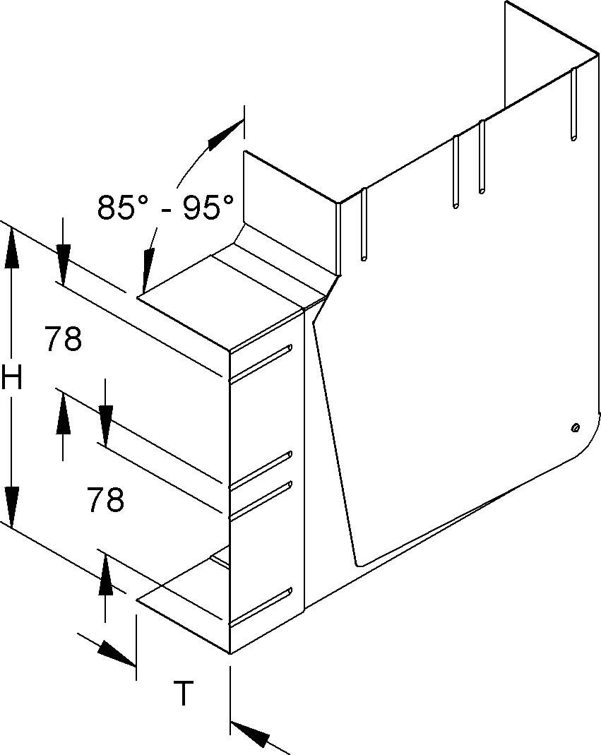 GK-Vertikaleck 90Gr. DKVV 220-78T80 WA