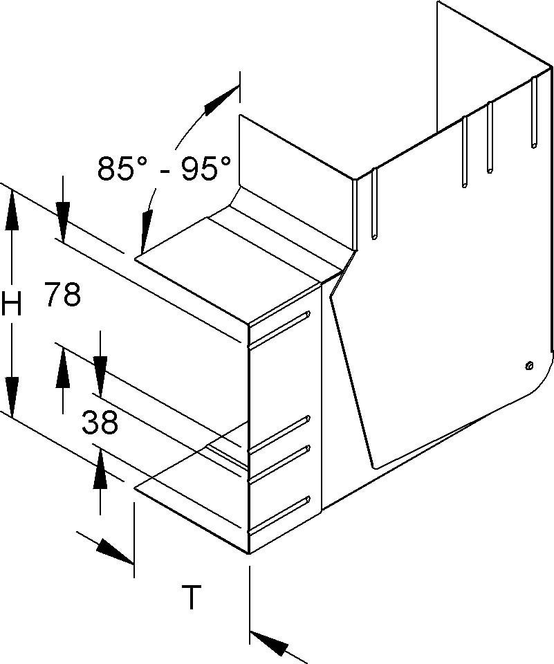 GK-Vertikaleck 90Gr. DKVVO 170-78T100 R