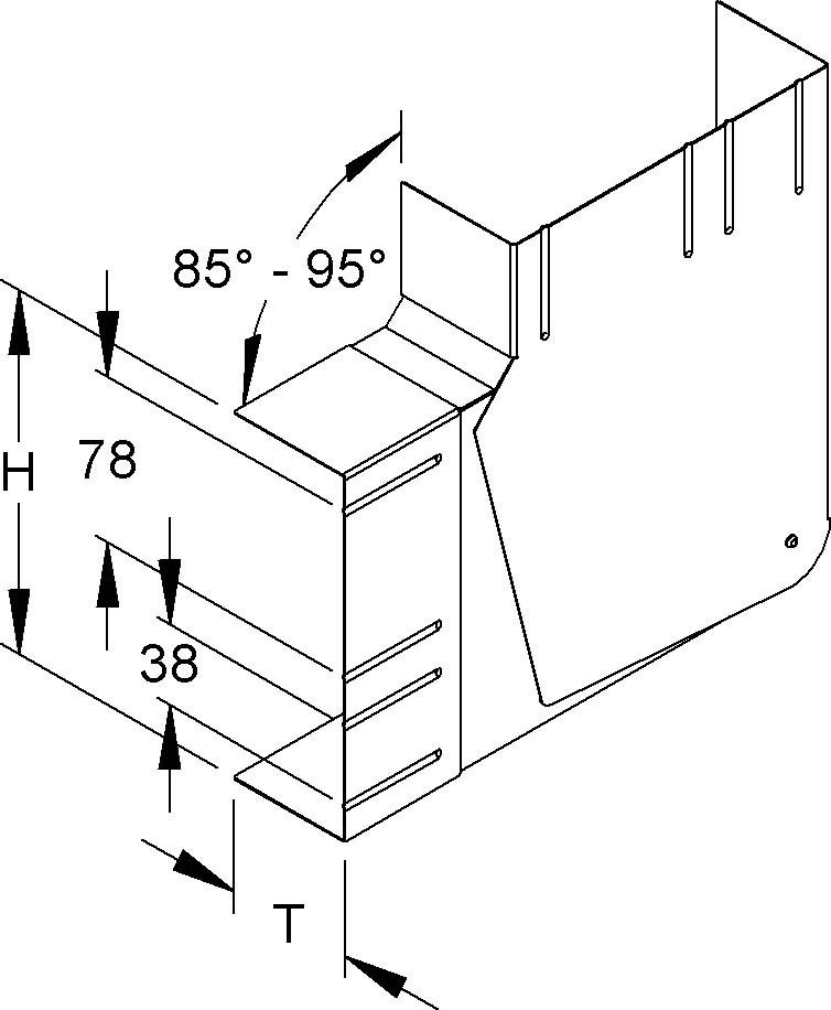 GK-Vertikaleck 90Gr. DKVVO 170-78T60 WA