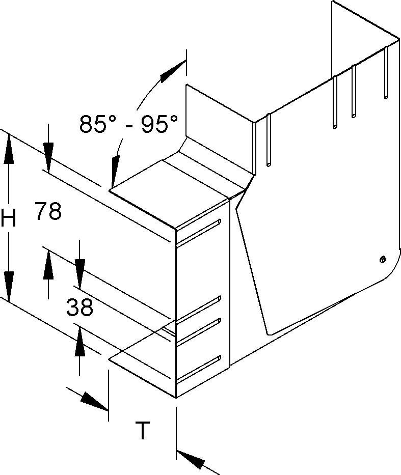 GK-Vertikaleck 90Gr. DKVVO 170-78T80 S
