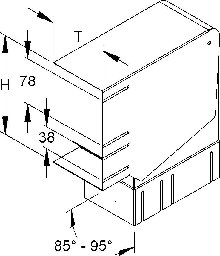 GK-Vertikaleck 90Gr. DKVVU 170-78T100 R