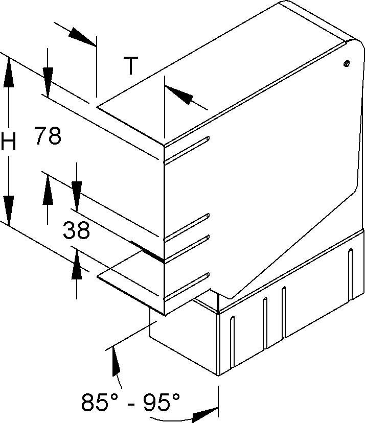 GK-Vertikaleck 90Gr. DKVVU 170-78T80 L