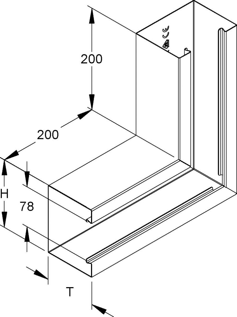 GK-Vertikaleck 90Gr. GKV 133-78T100 WA